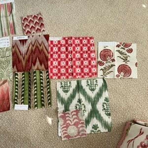 Red and Green Patterned Accent Pillow